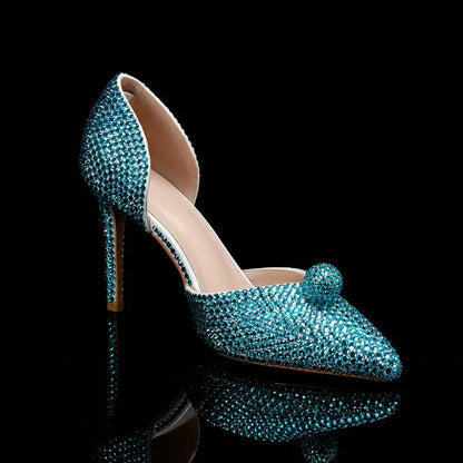 Ins Fashion Runway Show Luxury High Heel Color Hot Diamond Gradient Women'S Shoes Sandal Blingbling Wedding Shoes Dinner Pumps