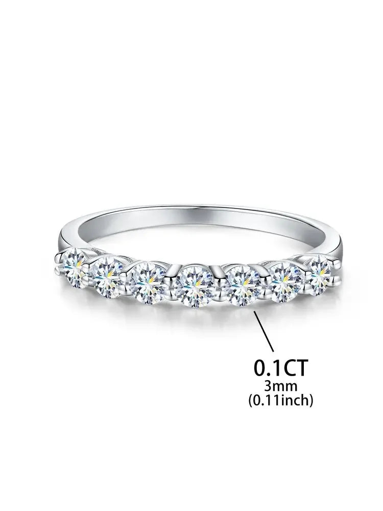 DWJ 0.7ct Real Moissanite Diamond Ring 925 Sterling Silver Engagement Daily Wear Rings for Women High Quality Fine Jewelry