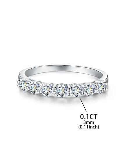 DWJ 0.7ct Real Moissanite Diamond Ring 925 Sterling Silver Engagement Daily Wear Rings for Women High Quality Fine Jewelry