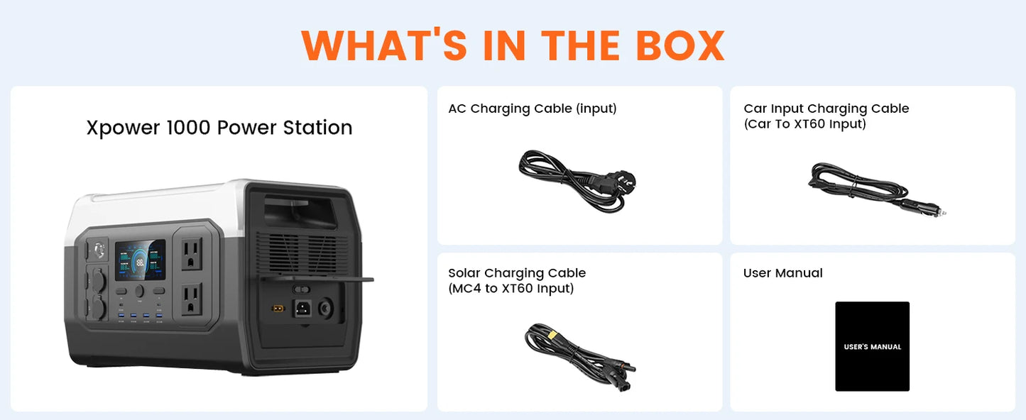 CTOLITY 1800W Camping Portable Power Station Outdoor 1024Wh Lifepo4 AC Outdoor Solar Generator 200W 20.5V Flexible Solar Panel
