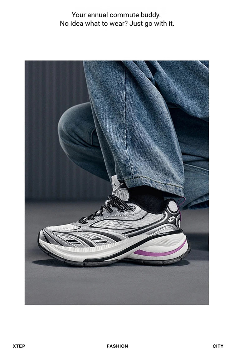 Xtep Basque 3.0 Trendy Cushioning Stable Soft Flexible Rubber Thick Sole Daily Sports Female Shoes 874218320006