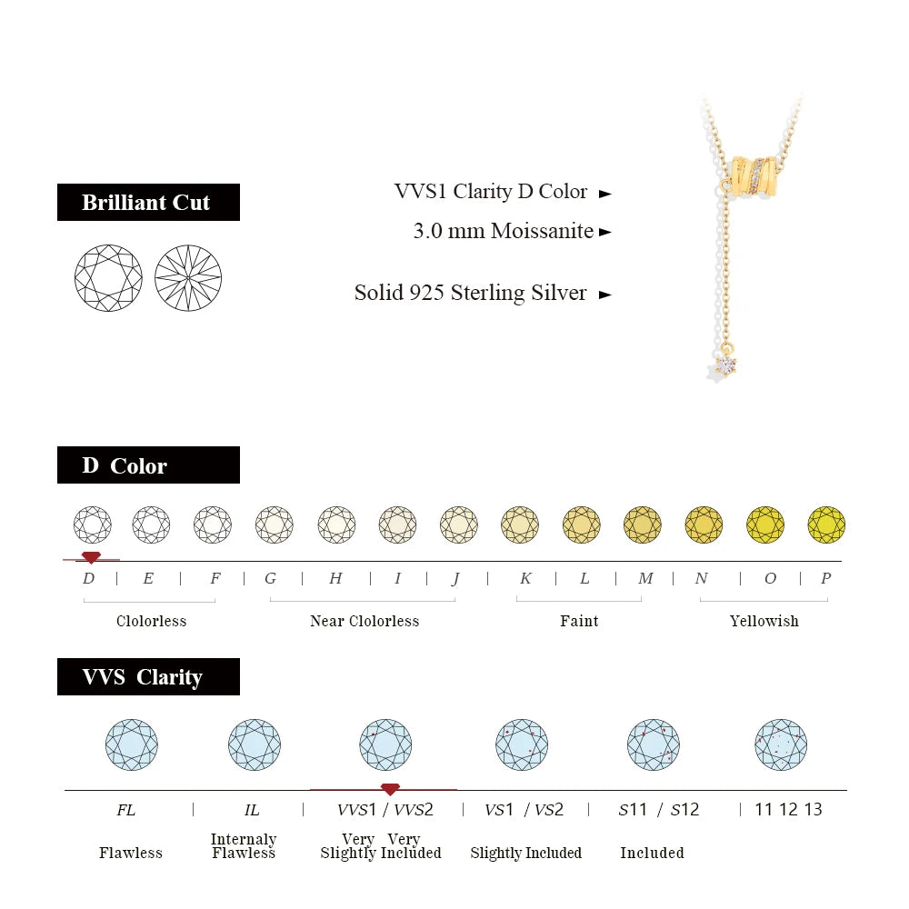 CHARMING 2025 Minimalist Moissanite Necklace Round Wheel Pendant 925 Sterling Silver for Women Men Wedding Fine Jewelry Hot Sale