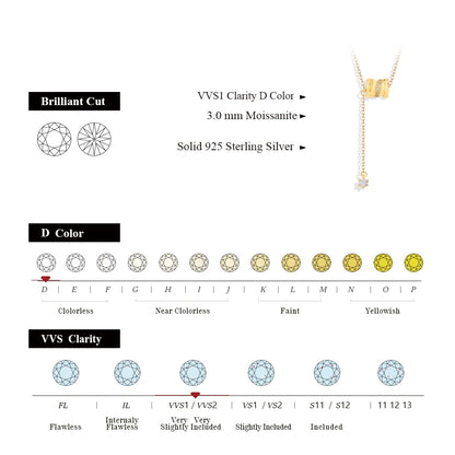 CHARMING 2025 Minimalist Moissanite Necklace Round Wheel Pendant 925 Sterling Silver for Women Men Wedding Fine Jewelry Hot Sale