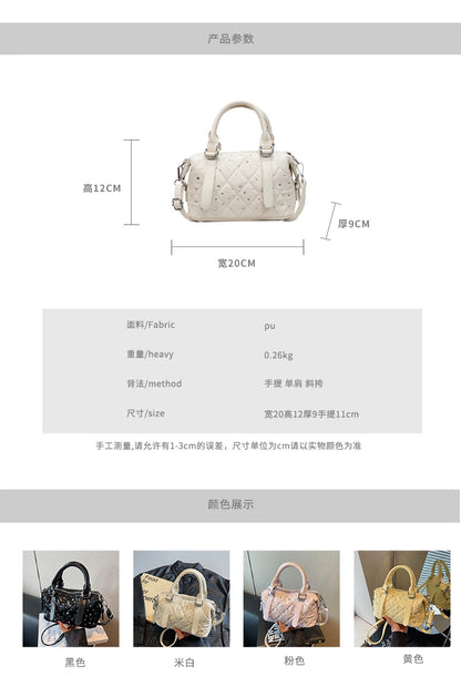 Light Luxury Rhinestone Women Handbags New Exquisite Fashion PU Leather Crossbody Bag Classic High Quality One Shoulder Pack
