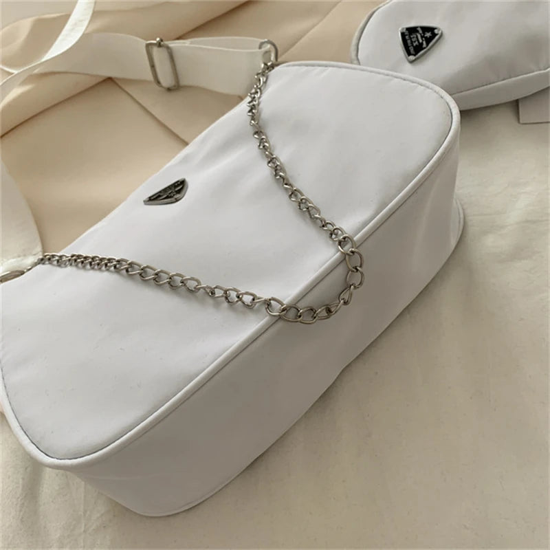 Woman Female Fashion Causal Handbag Set Crossbody Bags Shoulder Handbags 2in1 Sling Bag Trend Hand Bag For Travel Shopping