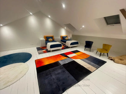 Europe and America Luxury Rugs for Living Room Decoration Home Golden Parlor Large Carpet Non-slip Bedroom Mat Washable Soft Rug