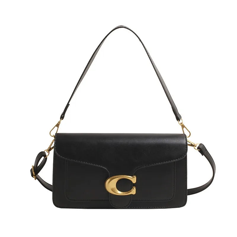 26 New Niche Bag Women's Premium Texture Solid Color Simple and Versatile Small Square & Commuter Multi-Compartment Shoulder Bag