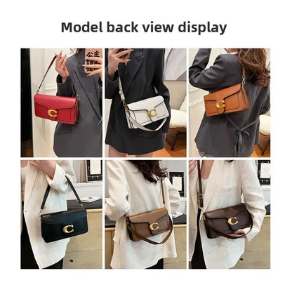 26 New Niche Bag Women's Premium Texture Solid Color Simple and Versatile Small Square & Commuter Multi-Compartment Shoulder Bag