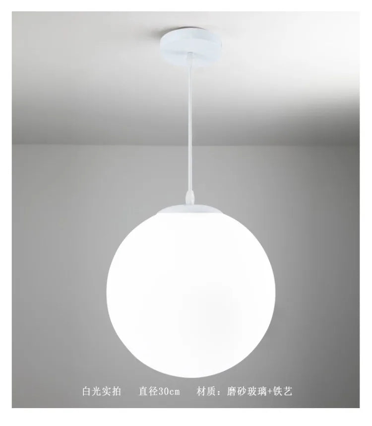 Black White Golden Ball Chandelier Lights Glass Frosted Lampshade Restaurant Bar Kitchen Hanging Lamps G9 E27 Indoor Lighting