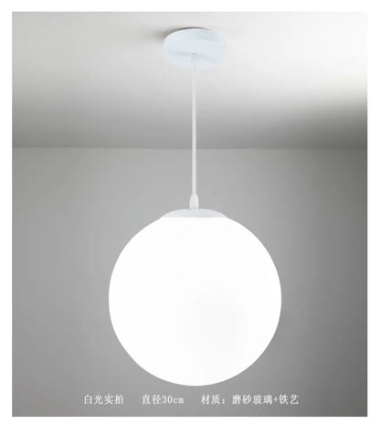Black White Golden Ball Chandelier Lights Glass Frosted Lampshade Restaurant Bar Kitchen Hanging Lamps G9 E27 Indoor Lighting