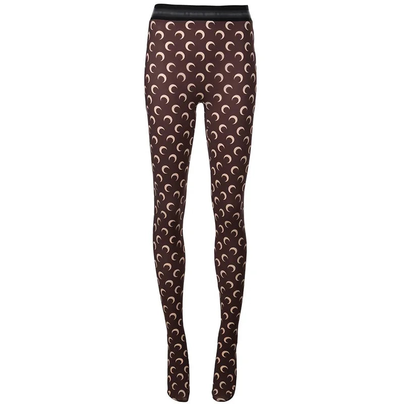 Fashionable Women Printed Elastic Jumpsuit New Summer Casual Seamless Tight Thin Women's High Waisted Leggings