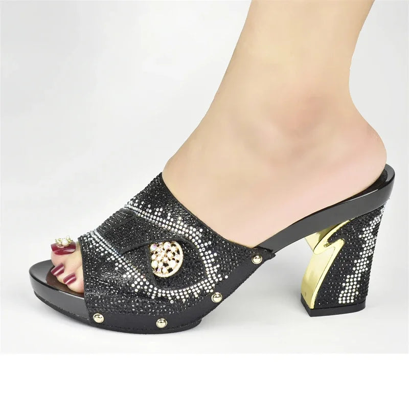 New African Shoes and Bag Set for Party Italian Italian Shoe and Bag Set for Party In Women Summer High Heeled Shoes for Women
