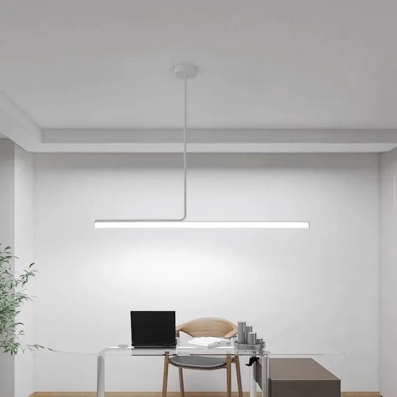 One-word Long Strip Led Restaurant Pendant Lights Nordic Simple Dining Table Bar Chandeliers Modern Home Indoor Lighting Lamps