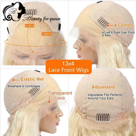 HD Transparent Lace Frontal Wig Brazilian Hair Pre Plucked Wigs With BabyHair Remy Lace Front Wig 180% Wigs For Women Human Hair