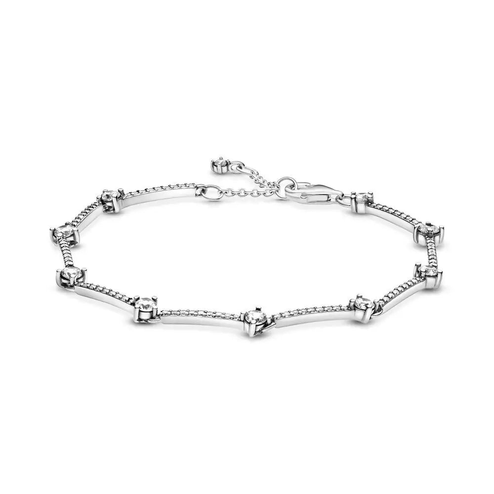 2026 New 100% 925 Sterling  Silver Sparkling Hidden Full Zircon Luxury Charm Bracelet for Women DIY Exquisite Decoration Jewelry