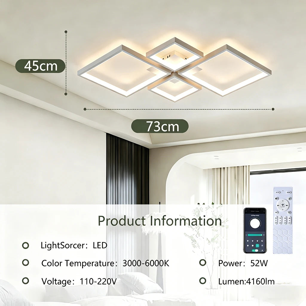 LED Ceiling Lights 110V 220V Remote Dimming  APP Modern 3 Colors Lamp  for Dining Room, Living Room Bedroom