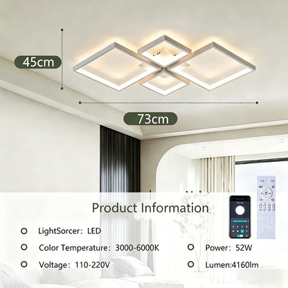 LED Ceiling Lights 110V 220V Remote Dimming  APP Modern 3 Colors Lamp  for Dining Room, Living Room Bedroom