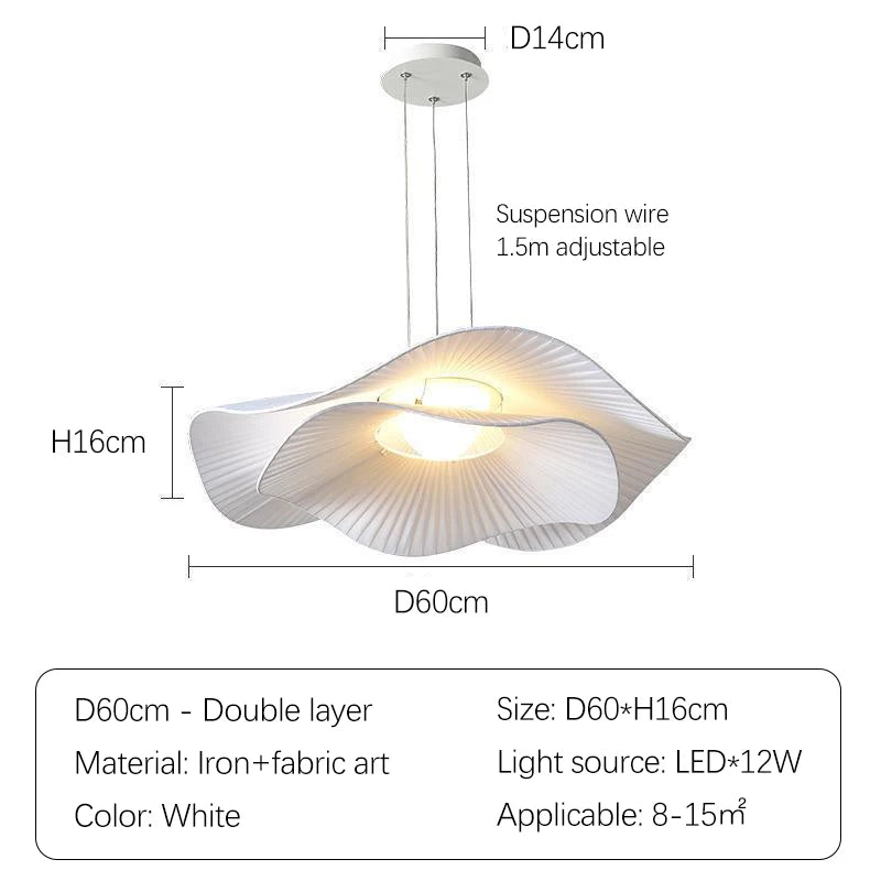 Nordic Modern Creative Restaurant Pendant Lamp Design Simple Lotus Leaf Hat Led Lights for Dining Living Room Bedroom Chandelier