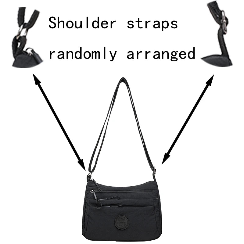 Fashionable Women's Crossbody Bag, Casual Nylon Shoulder Purse with Multiple Pockets, Available in Multiple Colors