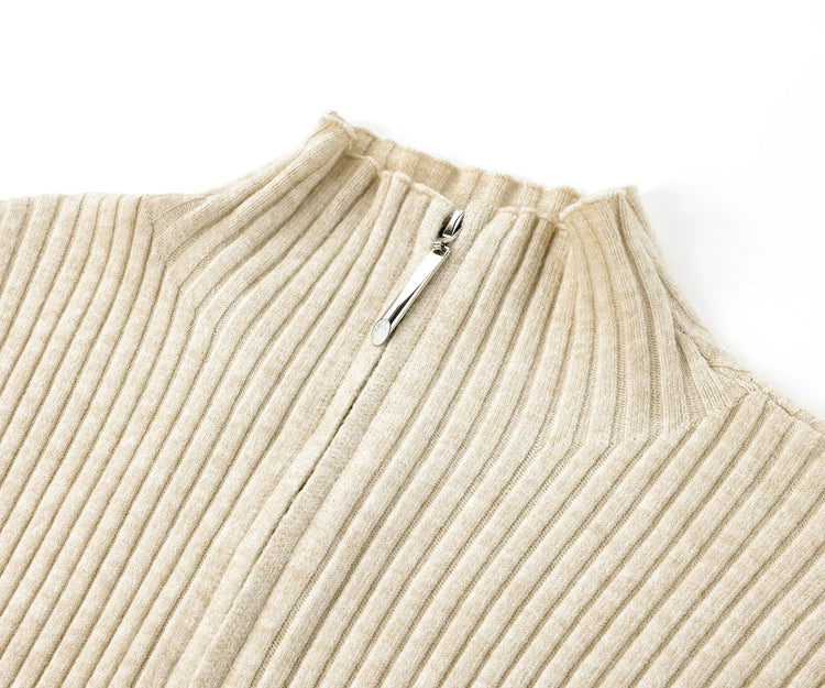 2026 Women's Autumn Winter Knit Cardigan Versatile Office Slim Flattering Cropped Zip-Up Sweater Korean Long Sleeve Outerwear