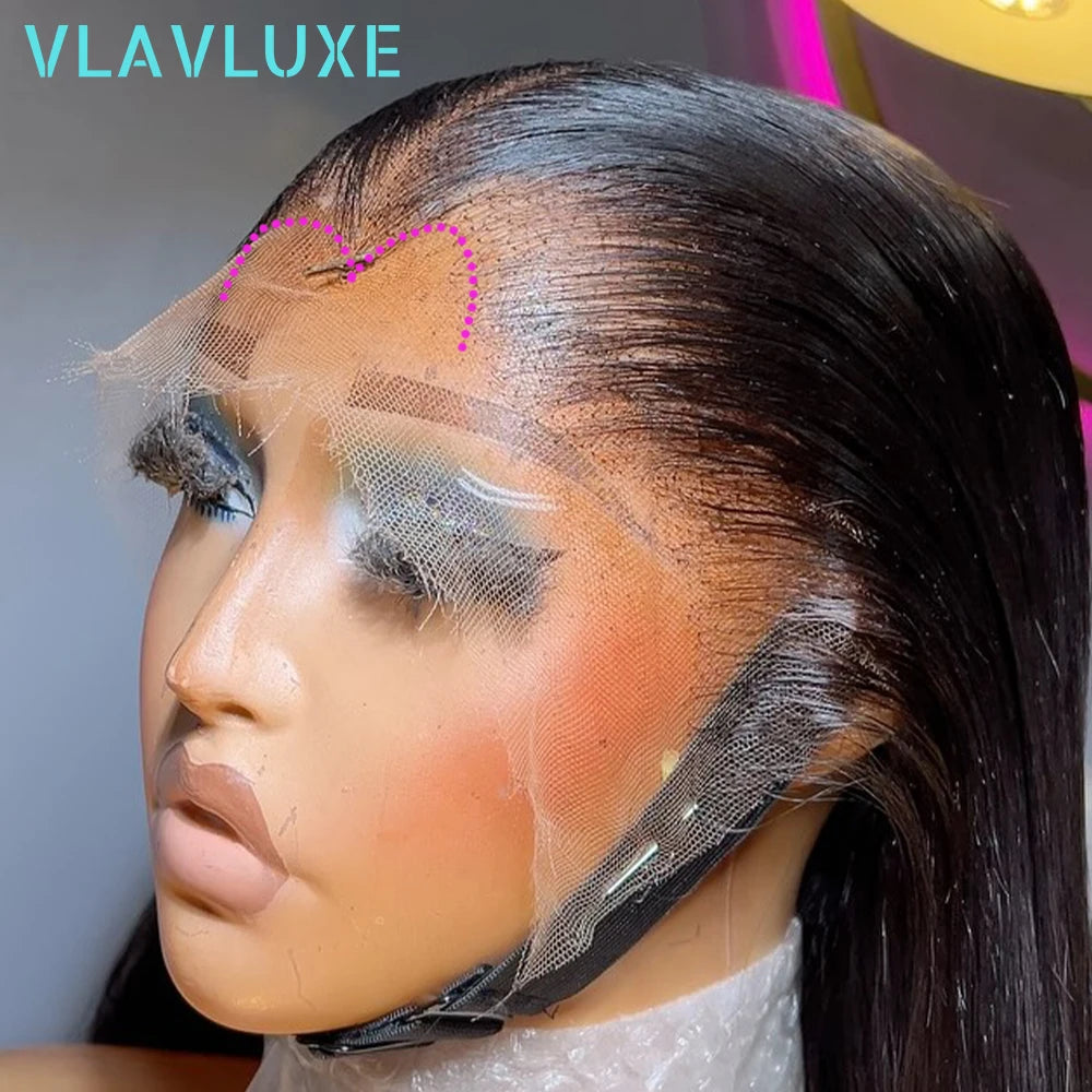 Lagos Hairline Silky Straight 360 HD Transparent Lace M Shaped Glueless 100% Human Hair Glueless Wig Human Hair 13x6 HD Lace Wig