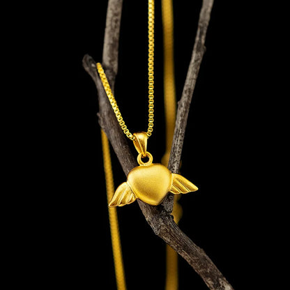 Gold Shop Same Style 9999 24K Real Gold Women's Gold Necklace Love Pendant New Clavicle Chain Gift Exquisite Luxury Jewelry