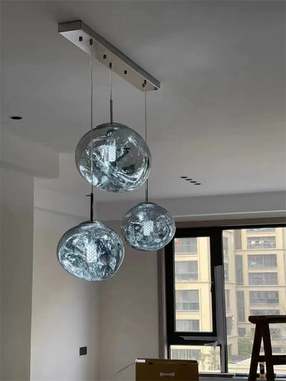 Nordic LED Pendant Lights Creative Restaurant Living Room Bedside Loft Indoor Chandelier Decoration Glass Hanging Light Fixture