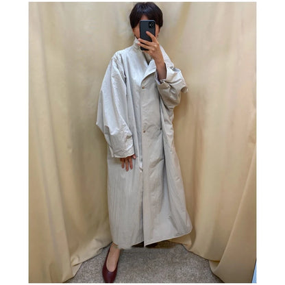 Women Black Long Solid Color Trench Coat Stand Collar Loose Drop Shoulder Single-breasted Windbreaker Lady Commute Outing Wear