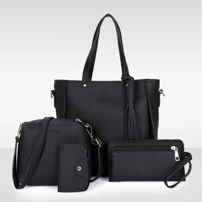 4Pcs/Set Shoulder Bag Large Capacity Crossbody Handbags Enhanced and Reinforced PU Leather Wallet Purse Crossbody Bags for Women