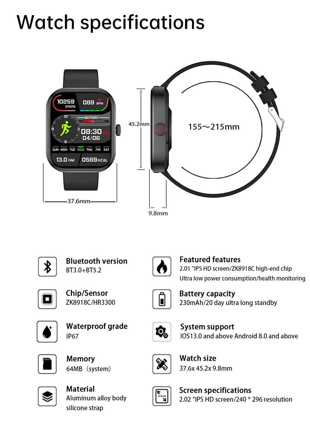2026 New Smart Watches Women Full Touch Screen Bluetooth Call Waterproof Sport Fitness Tracker Lady Watches Smartwatch For Men