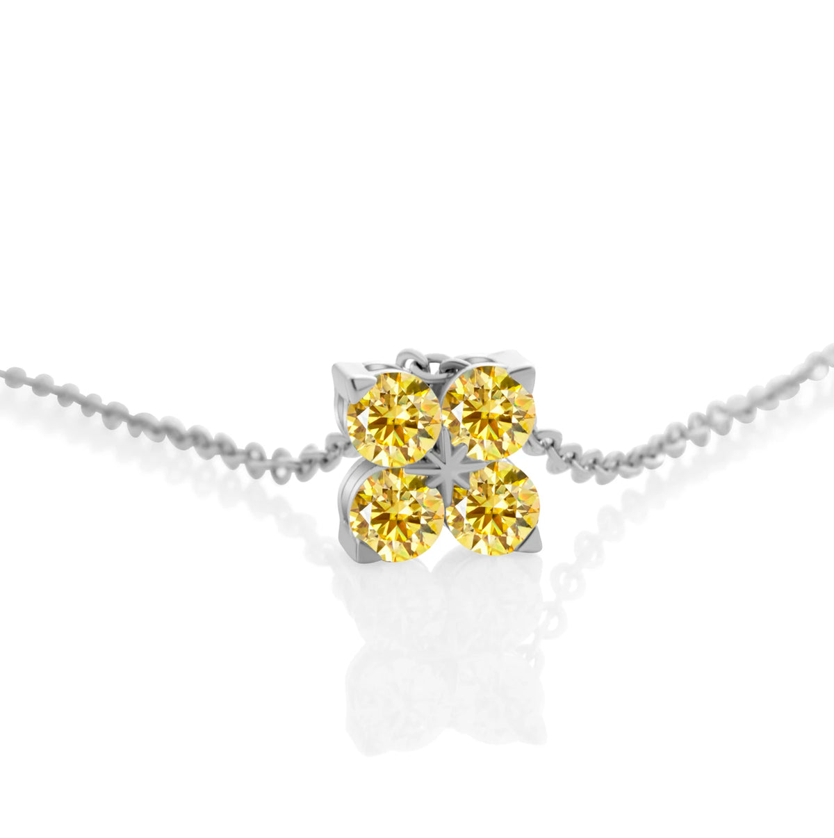 Classic Four Leaf 925 Sterling Silver 0.4CT D Color Moissanite Silver Necklace Chain For Women Fine Jewelry Gift Birthday Party