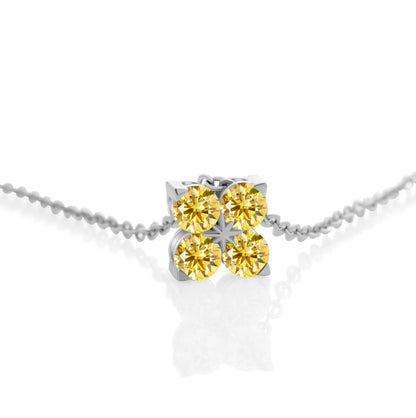 Classic Four Leaf 925 Sterling Silver 0.4CT D Color Moissanite Silver Necklace Chain For Women Fine Jewelry Gift Birthday Party