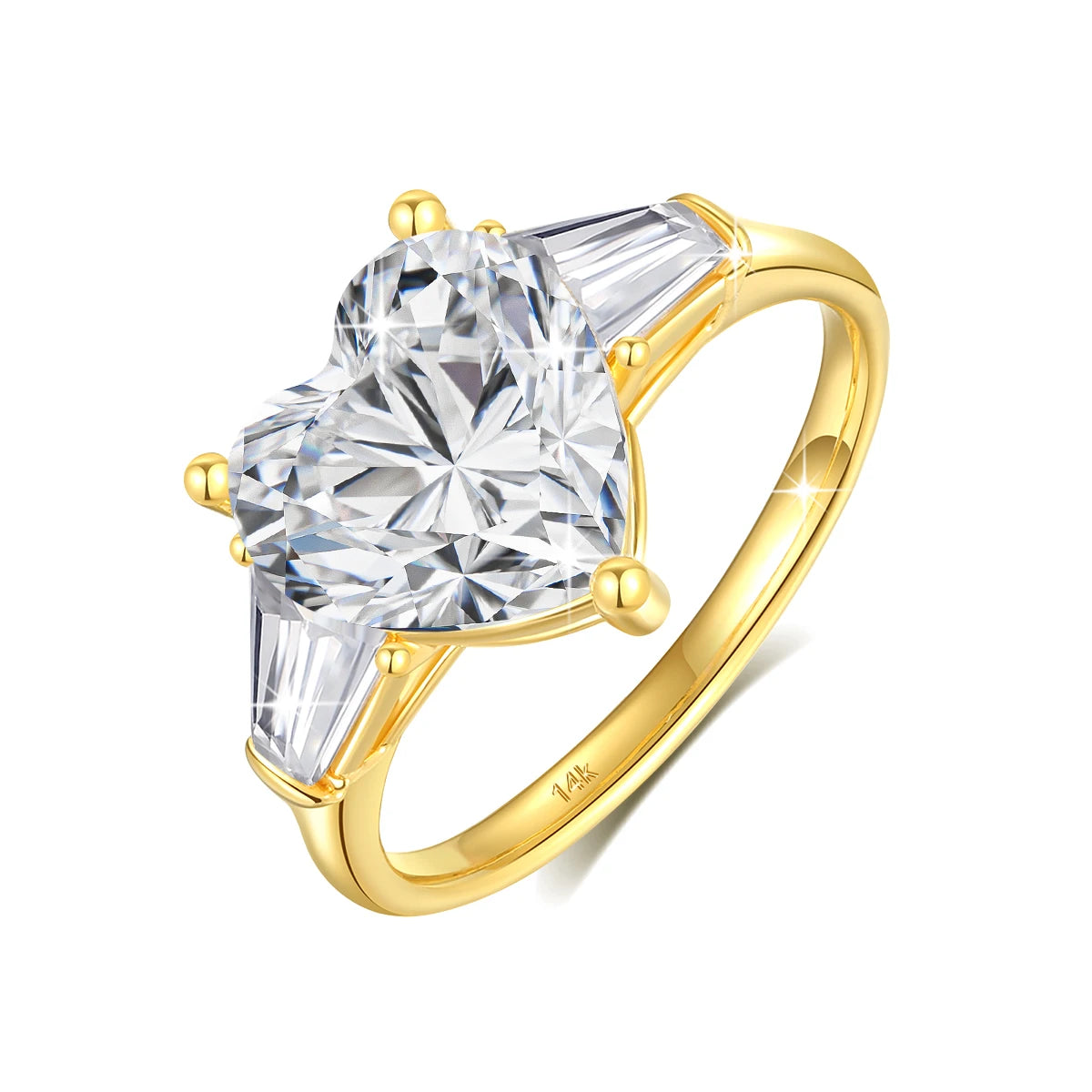 Heart Cut 9MM Full Moissanite Rings 100% 14K Gold D VVS1 Diamond Ring for Women Anniversary Wedding Fine Jewelry Gifts