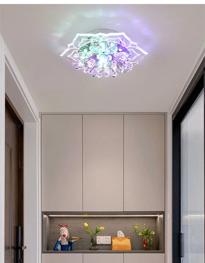 LED Lotus Glass Corridor Ceiling Lights porch Hallway Plastic Leaves Ceiling Lamps Living Room Balcony Ceiling fixtures