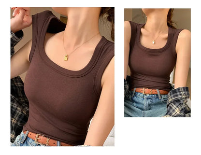 New Seamless Built-in Bra Tank Top for Women Sports Bra & Summer Sleeveless Shirt, Breathable Workout Vest with T-Shirt Combo