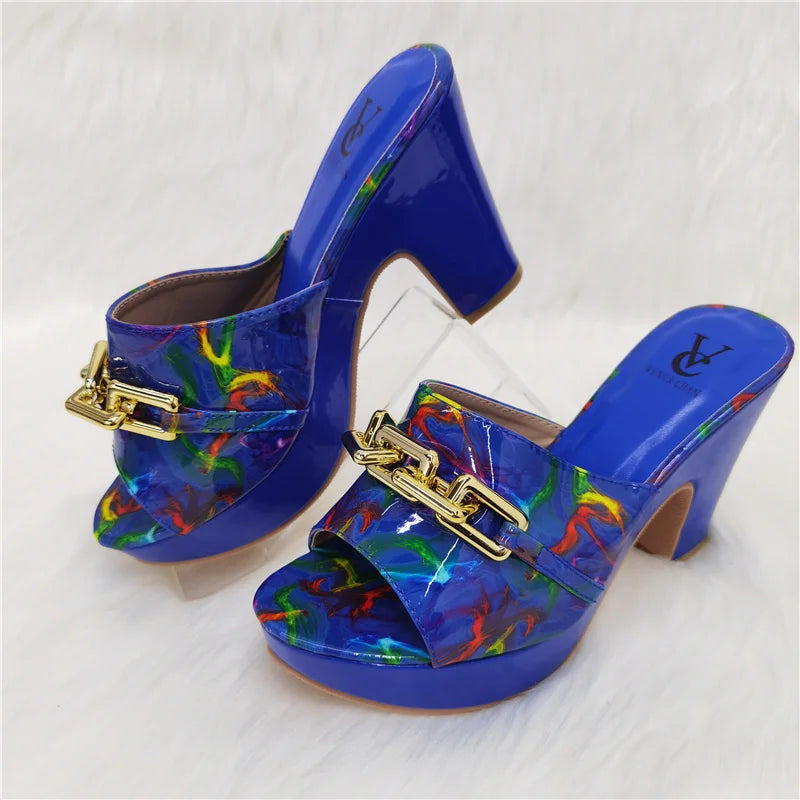 2023 Fashion Women Summer Autumn Skid-proof Square Toe Shoes  Heels Italian Woman Wedding for Party Shoes