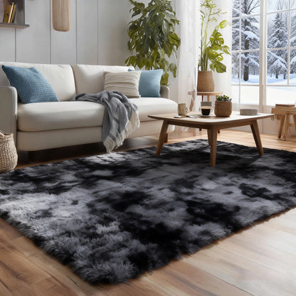 6x9 Ft Large Shag Rugs for Living Room Decor, Tie-Dyed Ultra Soft Fluffy Furry Area Rugs for Bedroom Indoor Floor, Aesthetic rug