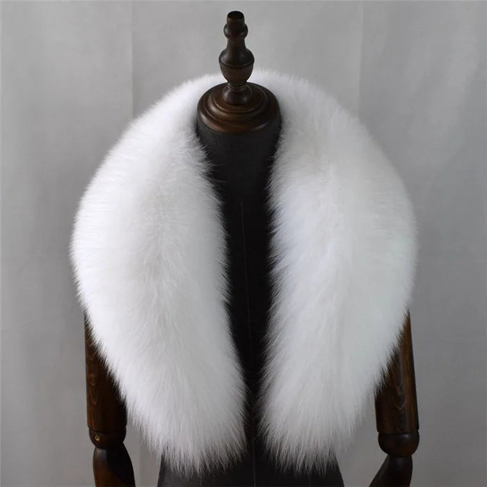 Fox Fur Collar 100% Real Fox Fur Scarf Winter Women Natural Fur Gray Collar Large Size Neck Warmer Fur Scarf Shawls