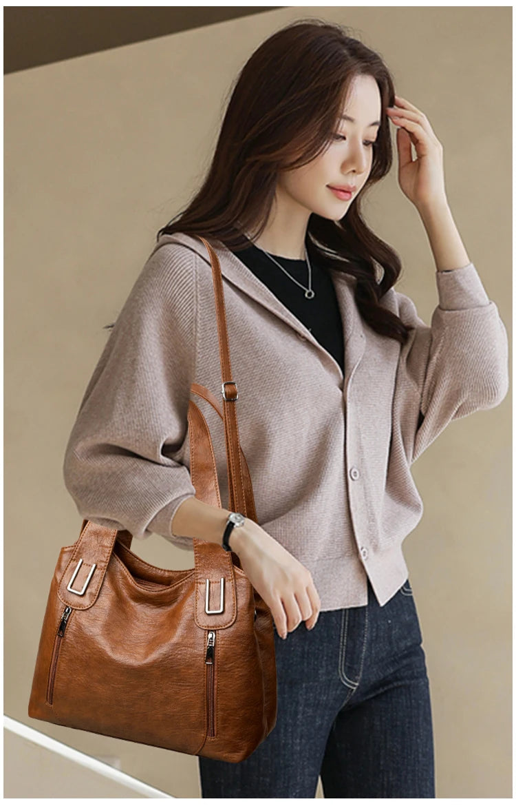 Women's Crossbody Bag PU Leather Shoulder Purse Fashion Handbags Tote Bags for Ladies with Long Adjustable Strap, Gift Idea 2025