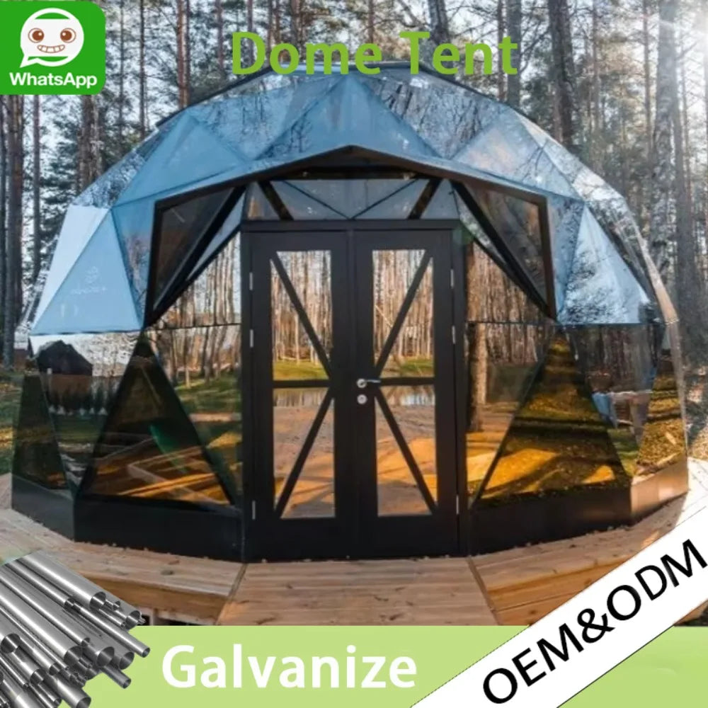Luxury Transparent Glass Igloo Geodesic Dome Tent, Outdoor Glamping Hotel Tent For Resort Vacation Camping Accommodation
