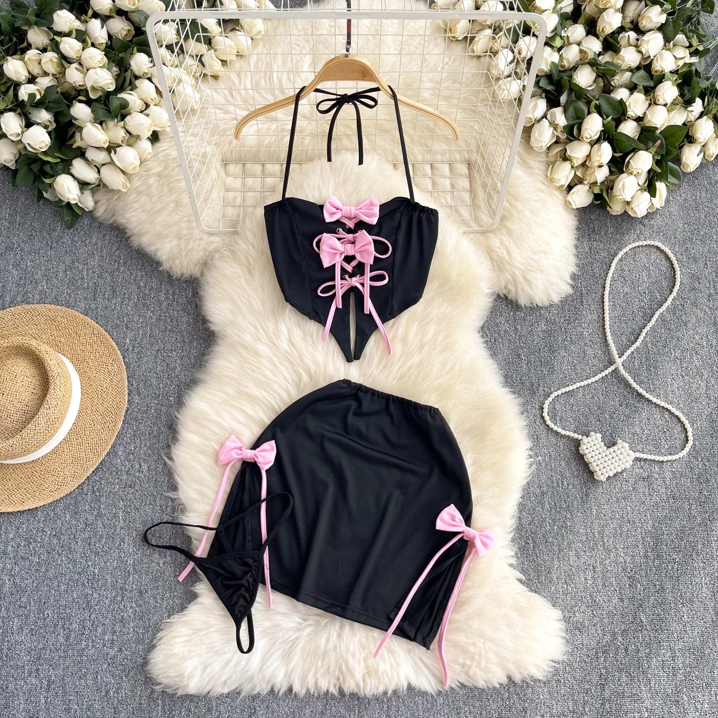Cute Sweet Trend Cartoon Printed Jumpsuit Half High Collar Sleeveless Slim Fit Lingerie Bodycon Bodysuit Rompers Pajama Catsuits
