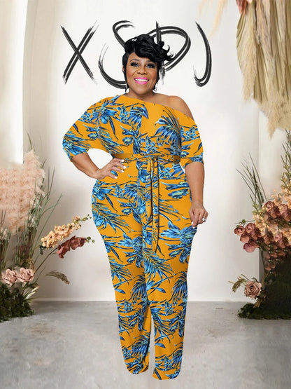 Women Jumpsuit Long Elegant Off Shoulder Sexy Female Jumpsuit Half Sleeve One Piece Plus Size Jumpsuits Wholesale Dropshipping