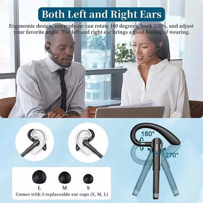 Newest Wireless Headphones Business Bluetooth v5.3 Earphones Hands-free Call Mic Noise Cancelling Headset Earbuds for Driving