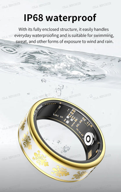 2026 Smart Ring Blood Oxygen Heart Rate Sleep Monitoring Smart Ring IP68 & 5ATM Waterproof Multi-sport Modes Smartring Man Women