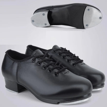 Sports Dance Shoes Adult Children Performance Tap Dance Shoes Soft Sole Natural Leather Shoes Step Sneakers Dance Shoes