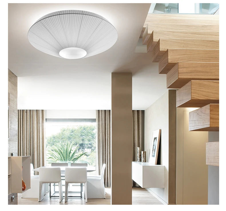 Wabi-sabi Minimalist LED Ceiling Chandeliers Lamps Flush Mount Fabric Pendant Lights Home Decoration Dinning Living Room Bedroom