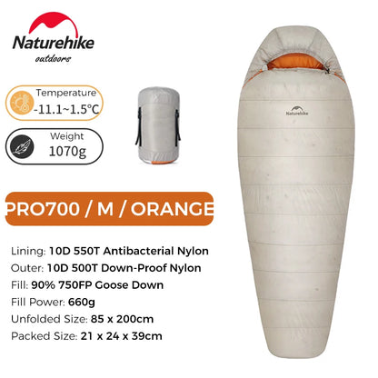 Naturehike Snowbird Pro Goose Down Sleeping Bag Winter Sleeping Bag Ultralight Hiking Camping Goose Sleeping Bag Thickened Cold
