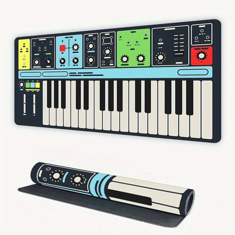 CIFBUY Music Equipment Design Mouse Pad Large Gaming Desk Mat Colorful Keys Buttons Non Slip Rubber Base for PC Office Home Gift