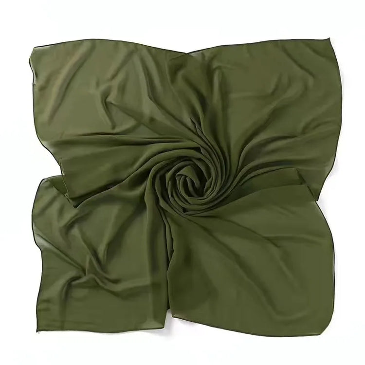 90*90CM Headwrap Heavy Chiffon Square Scarf Muslim Hijabs Women Underscarf Fashion Casual Plain Color Hijab