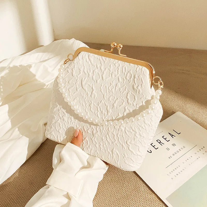 Mobile Phone Bags Pearl Chain Crossbody Bag for Women Shoulder Bags Makeup Bag Purse and Handbags Mother Kids Bag for Girl Сумка